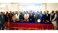 রাজশাহী শিক্ষা বোর্ডের চেয়ারম্যান হাবিবুর রহমানকে সংবর্ধনা দিল হরিমোহন স্কুলের ১৯৮০ এসএসসি ব্যাচ