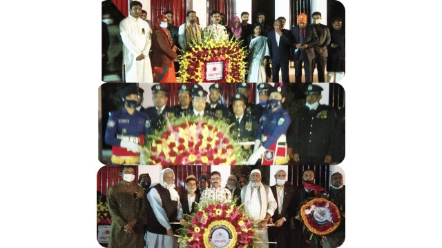 চাঁপাইনবাবগঞ্জে একুশের প্রথম প্রহরে ভাষাশহীদদের প্রতি শ্রদ্ধা