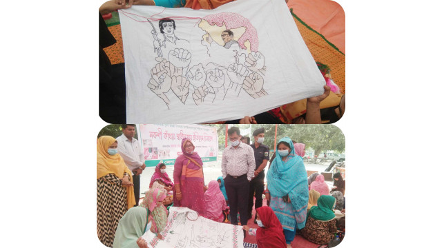  নকশিকাঁথায় স্বাধীনতার গৌরবউজ্জল ইতিহাস তুলে ধরল নারীরা  