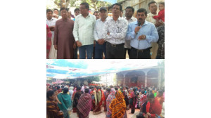 লাহারপুরে সনাতন ধর্মালম্বীদের মাসব্যাপী দামোদর ব্রত অনুষ্ঠানের সমাপনিতে মহাপ্রভুর ভোগ, র্কীতন 
