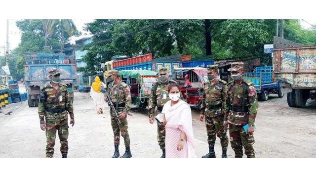 বিধিনিষেধের ৭ম দিনে কঠোর জেলা প্রশাসন 