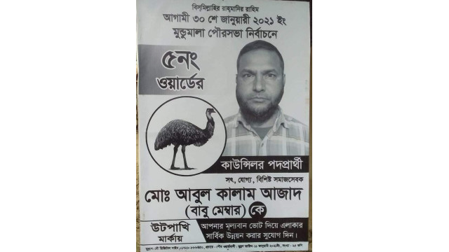 মুণ্ডমালা পৌরসভা নির্বাচনে কাউন্সিলর পদে জনপ্রিয়তায় শীর্ষে  আবুল কালাম আজাদ (বাবু মেম্বার)  